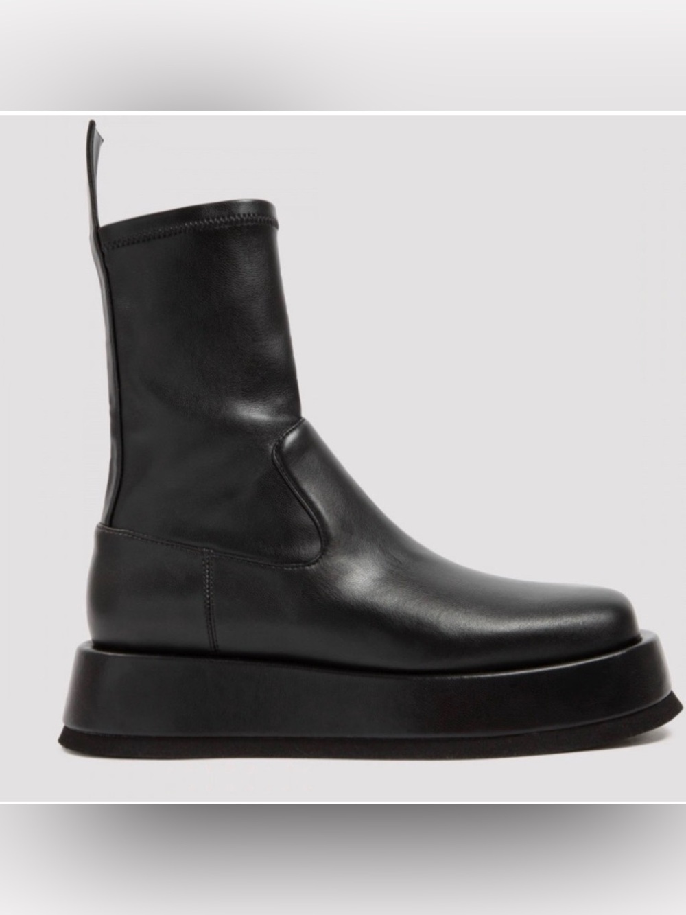 GIA/RHW ROSIE Black Vegan leather pull on platform ankle boots size 37